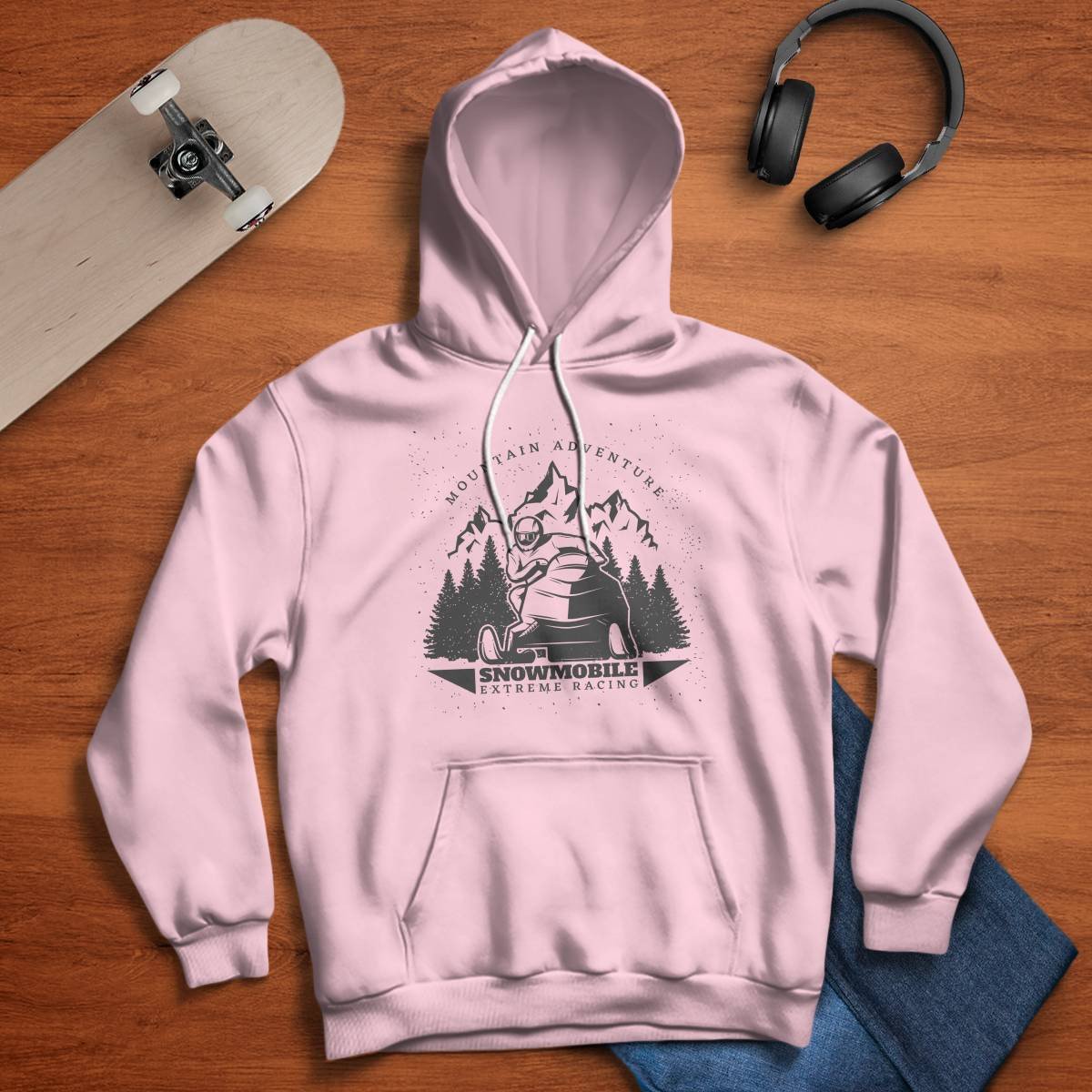 Mountain Adventure Snowmobile Extreme Racing Hoodie