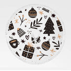 Christmas Pattern Tree Skirt Black&White