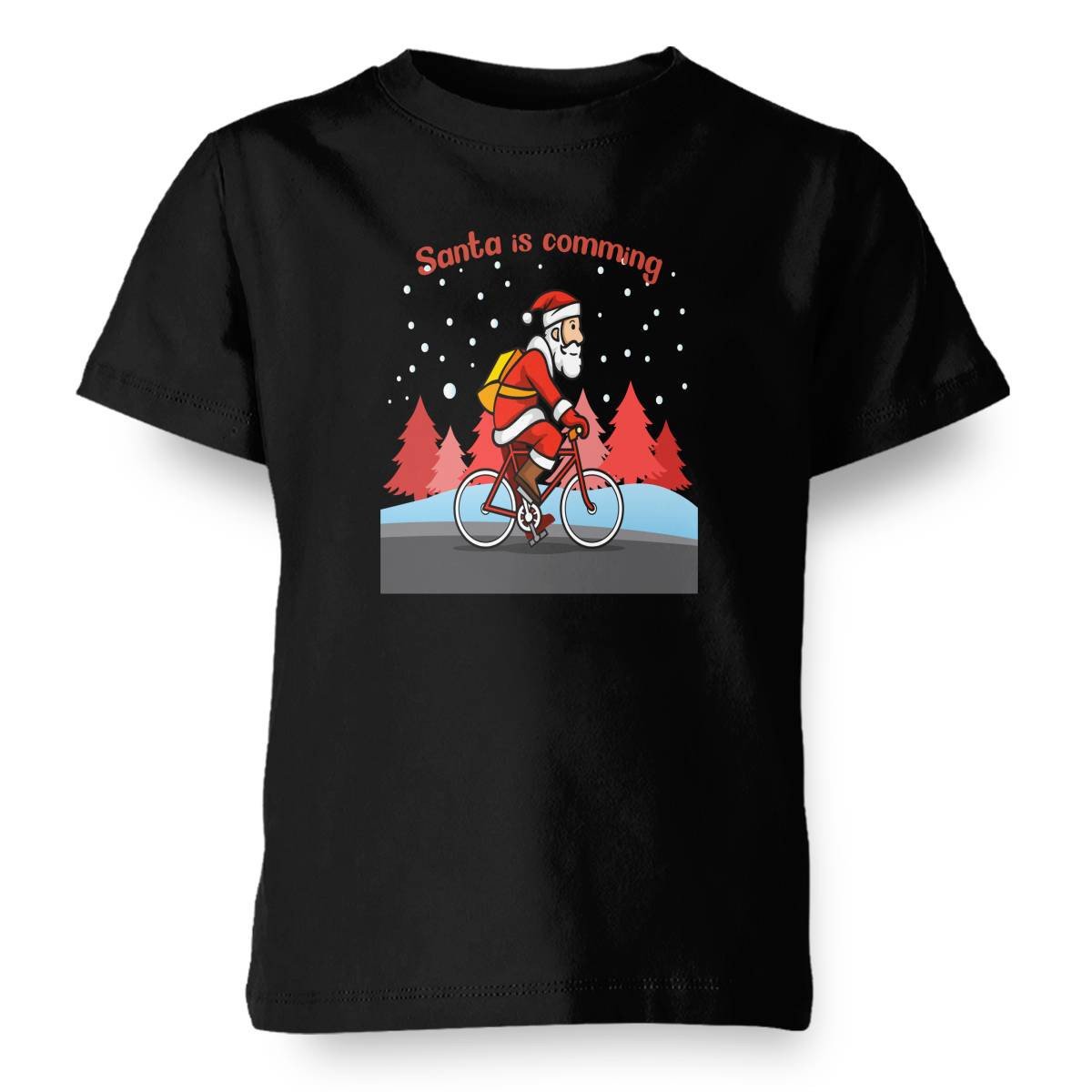 Santa Is Comming - Bicycle Kids T-shirt