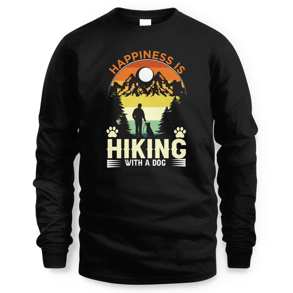 HappinessIs Hiking With A Dog Long Sleeve Tee
