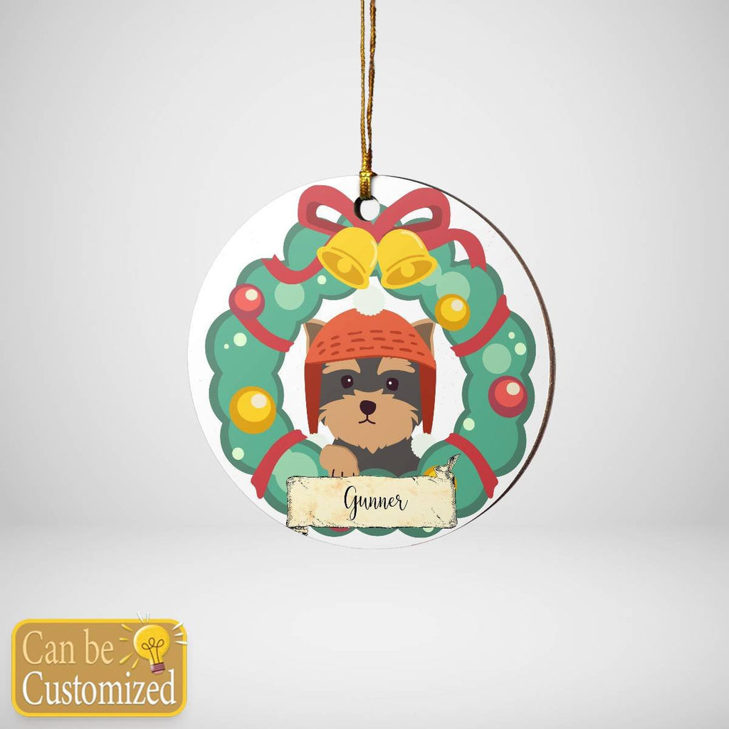 Personalize Name Pet - Pet With Laurel Wreath Ornament