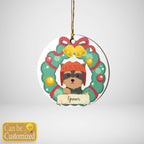 Personalize Name Pet - Pet With Laurel Wreath Ornament