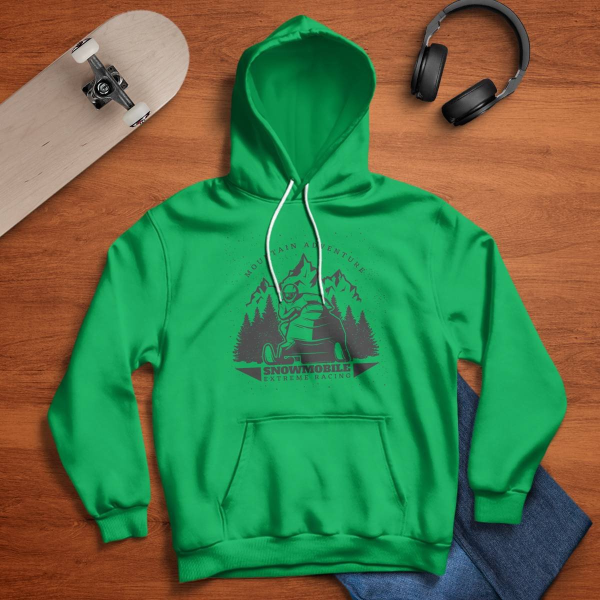 Mountain Adventure Snowmobile Extreme Racing Hoodie