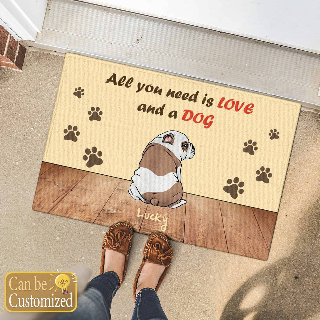 All You Need is LOVE and a DOG Door Mat