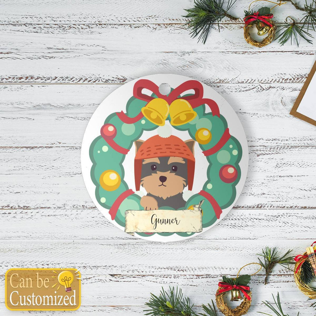 Personalize Name Pet - Pet With Laurel Wreath Ornament