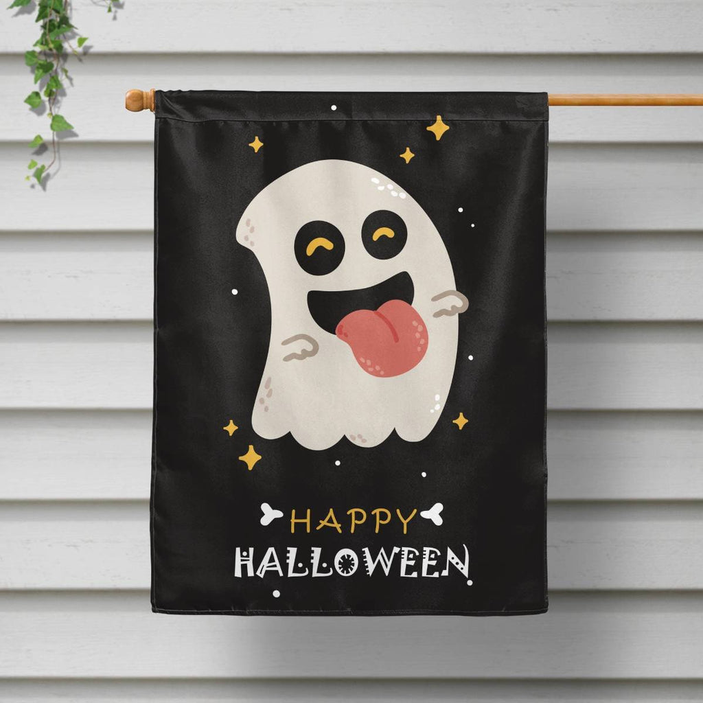 Happy Halloween Ghost Skull House Flag