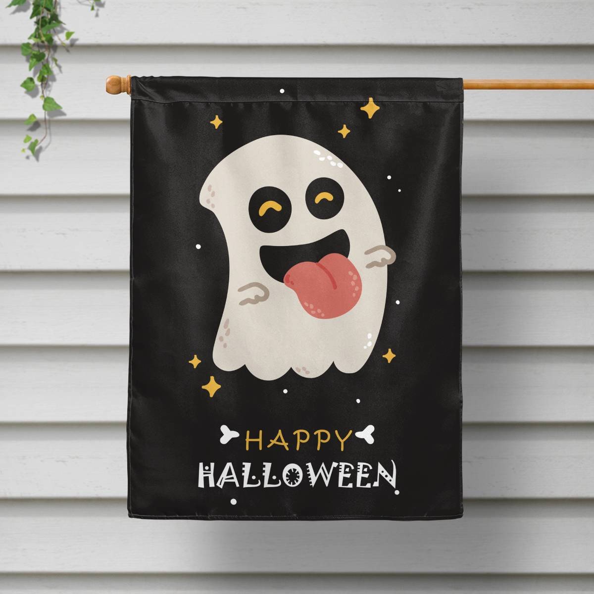 Happy Halloween Ghost Skull House Flag