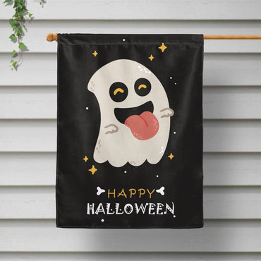 Happy Halloween Ghost Skull House Flag