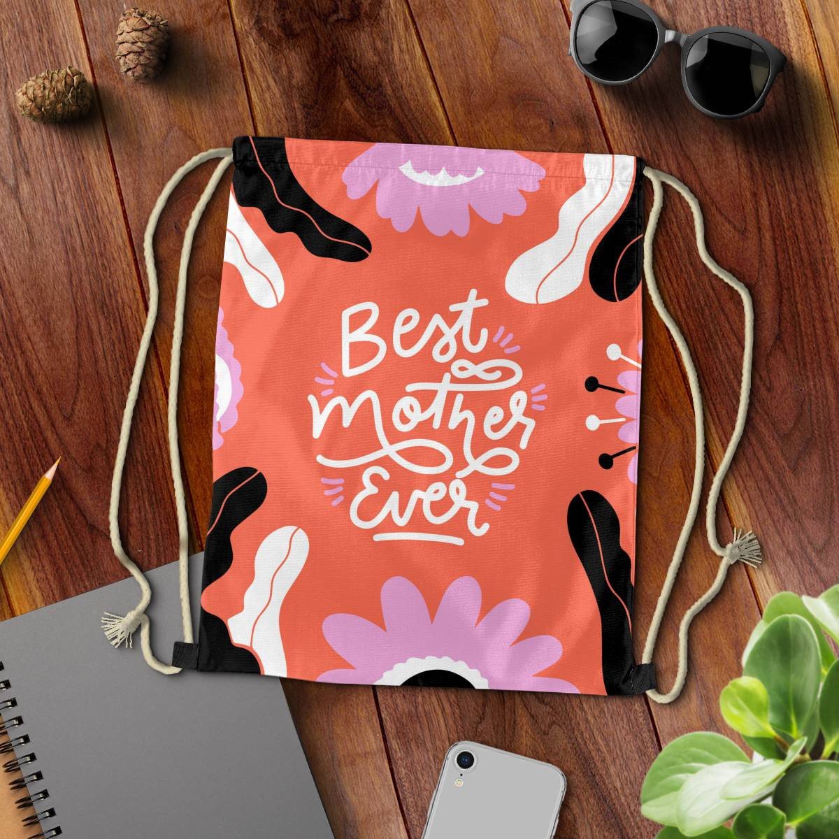 Best Mother Ever Drawstring Bag