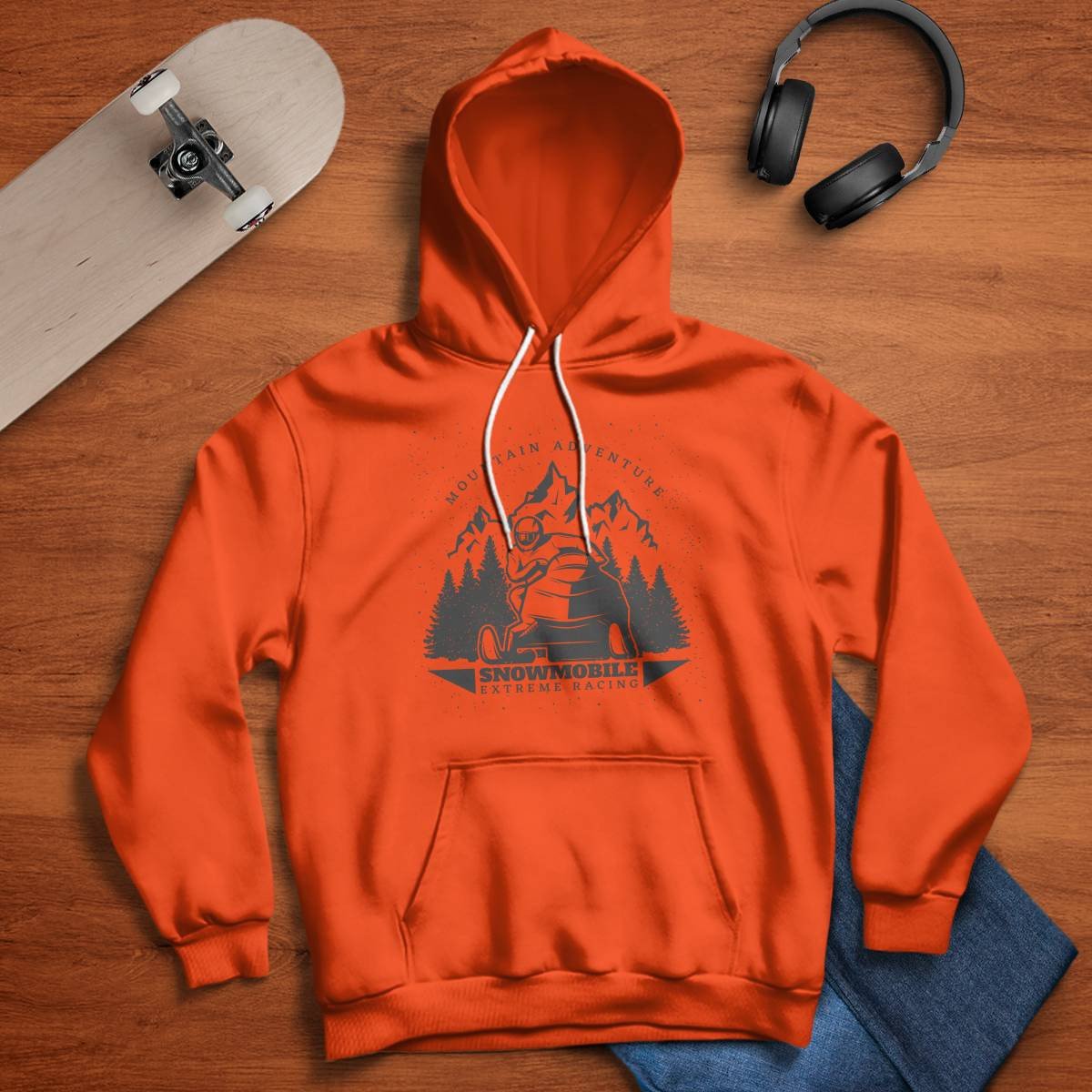 Mountain Adventure Snowmobile Extreme Racing Hoodie