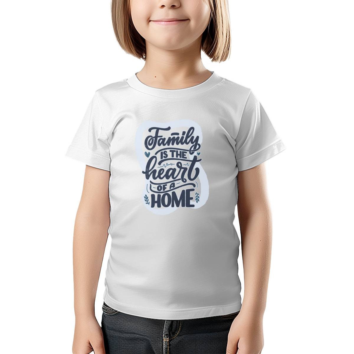 Family Quote - Family Is The Heart Of A Home Kids T-shirt