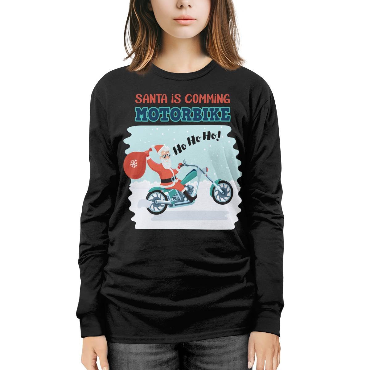 Santa Is Comming - Motorbike Long SleeveTee