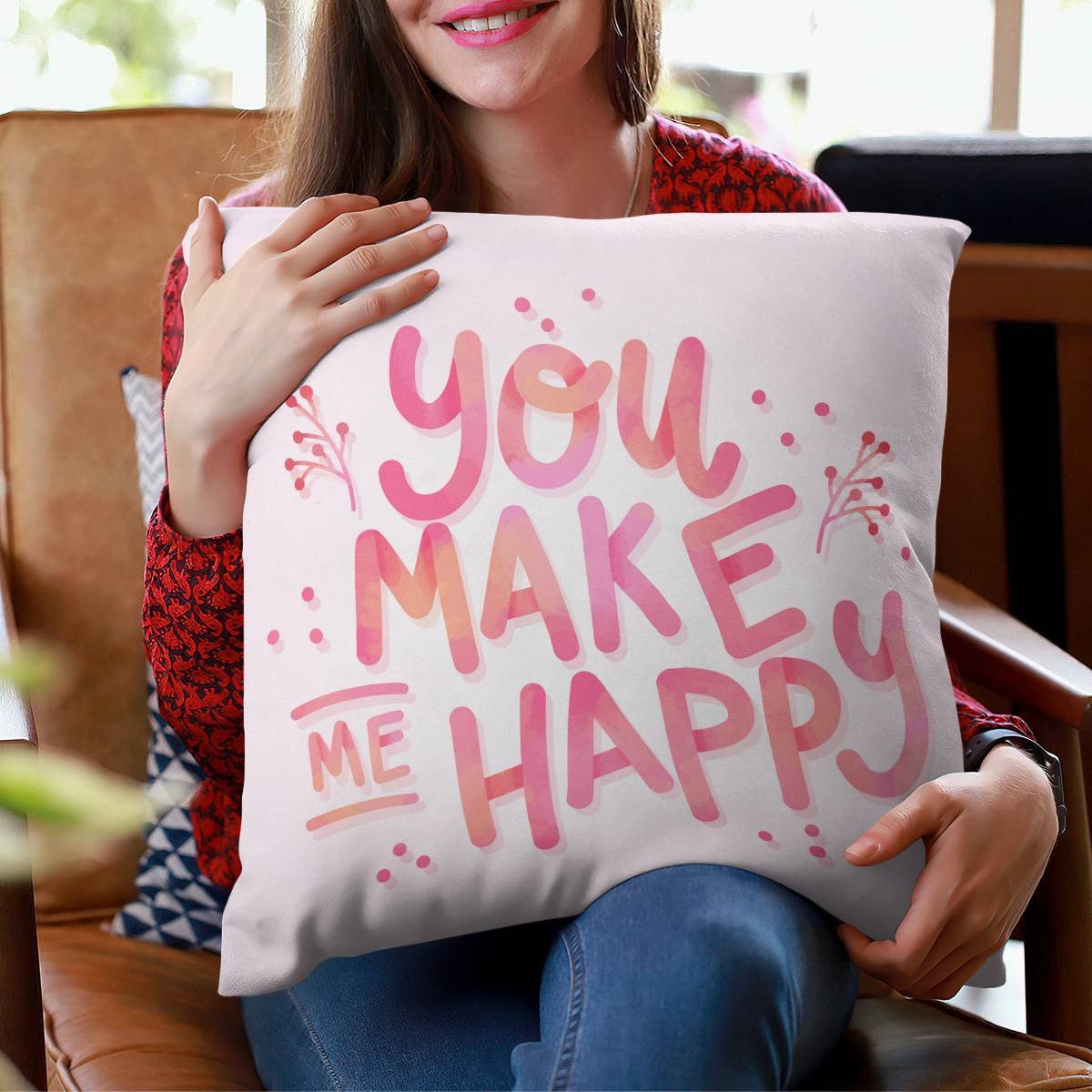 ALE You Make Me Happy Pllow