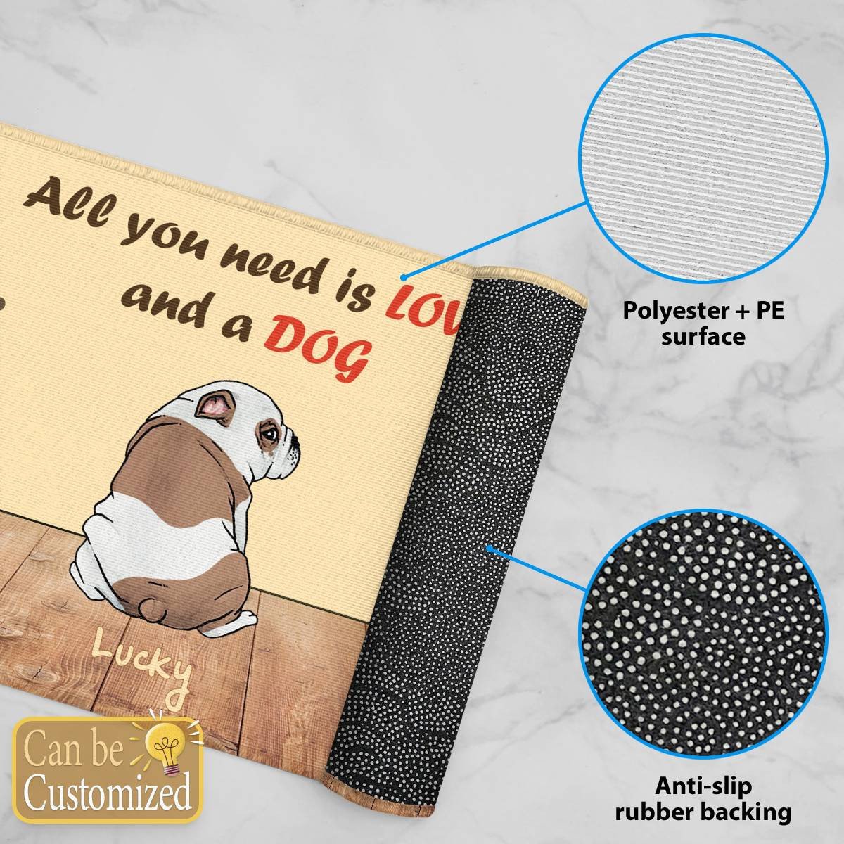 All You Need is LOVE and a DOG Door Mat