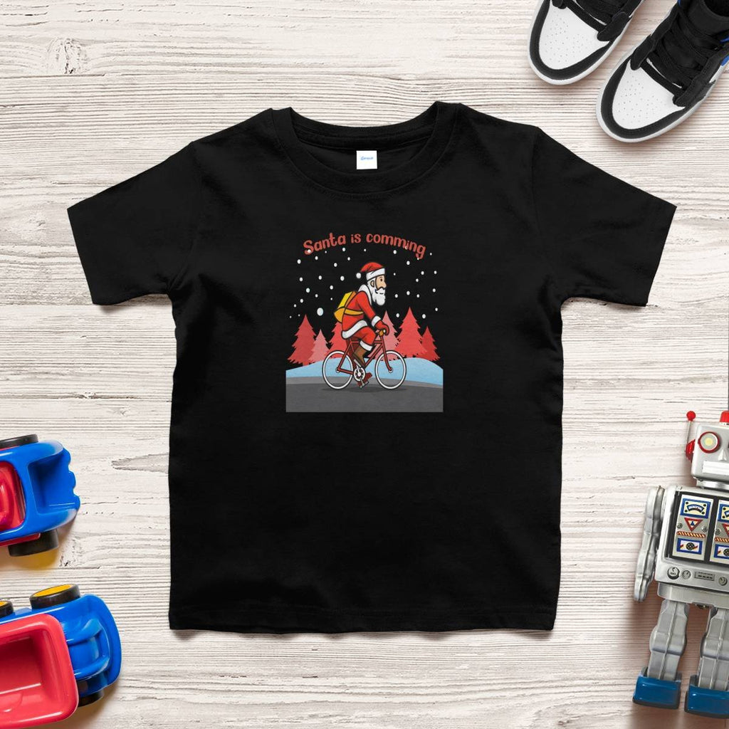 Santa Is Comming - Bicycle Kids T-shirt