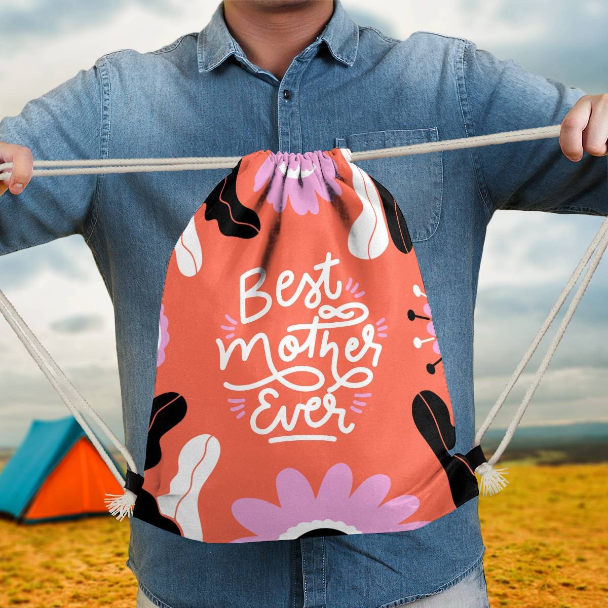 Best Mother Ever Drawstring Bag