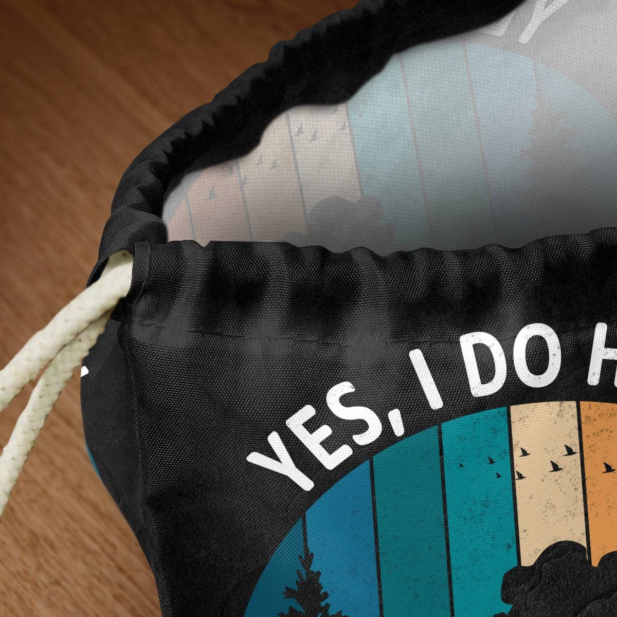 Retirement Plan - I PlanTo Go Hiking Drawstring Bag