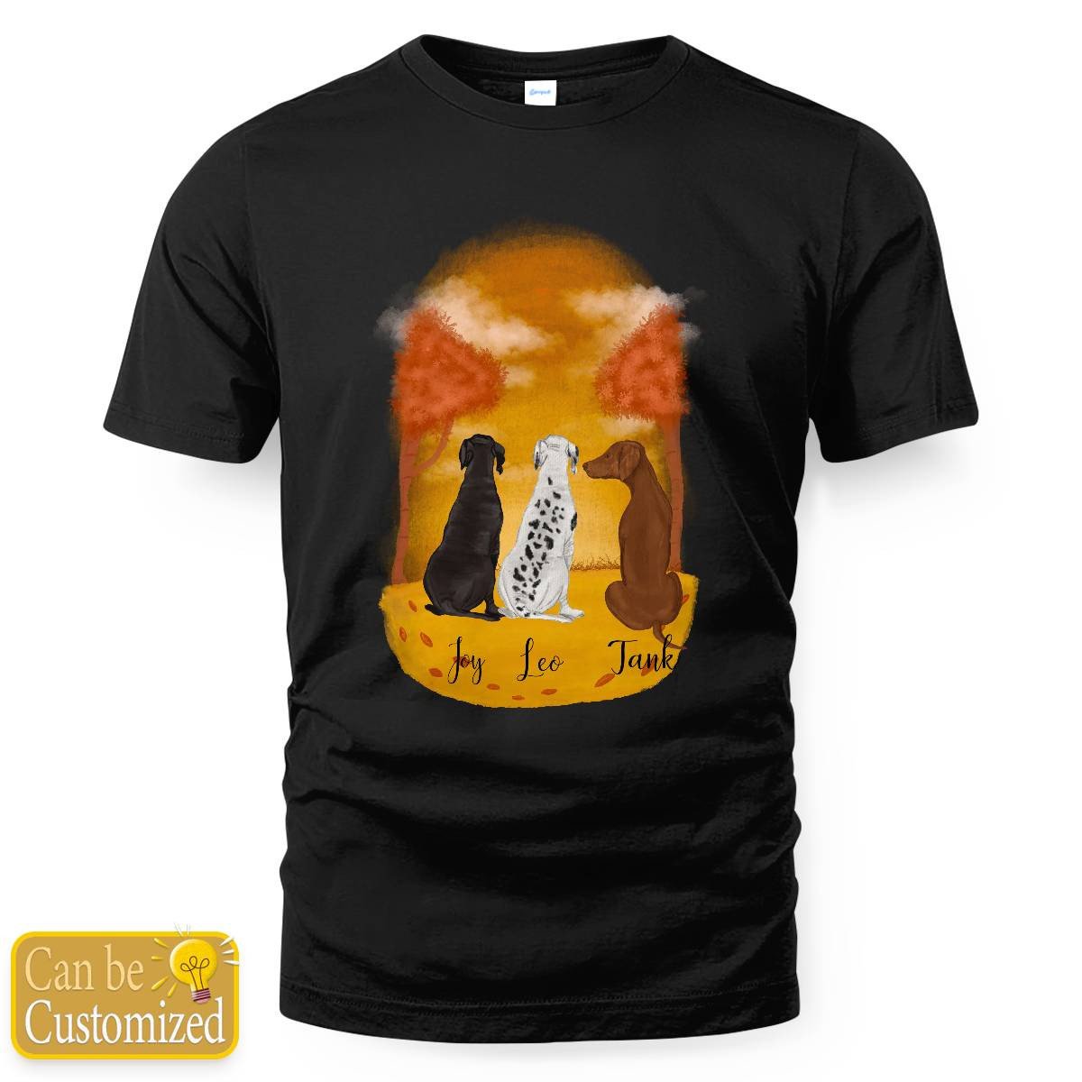 Personalize For 3 Dogs T-shirt
