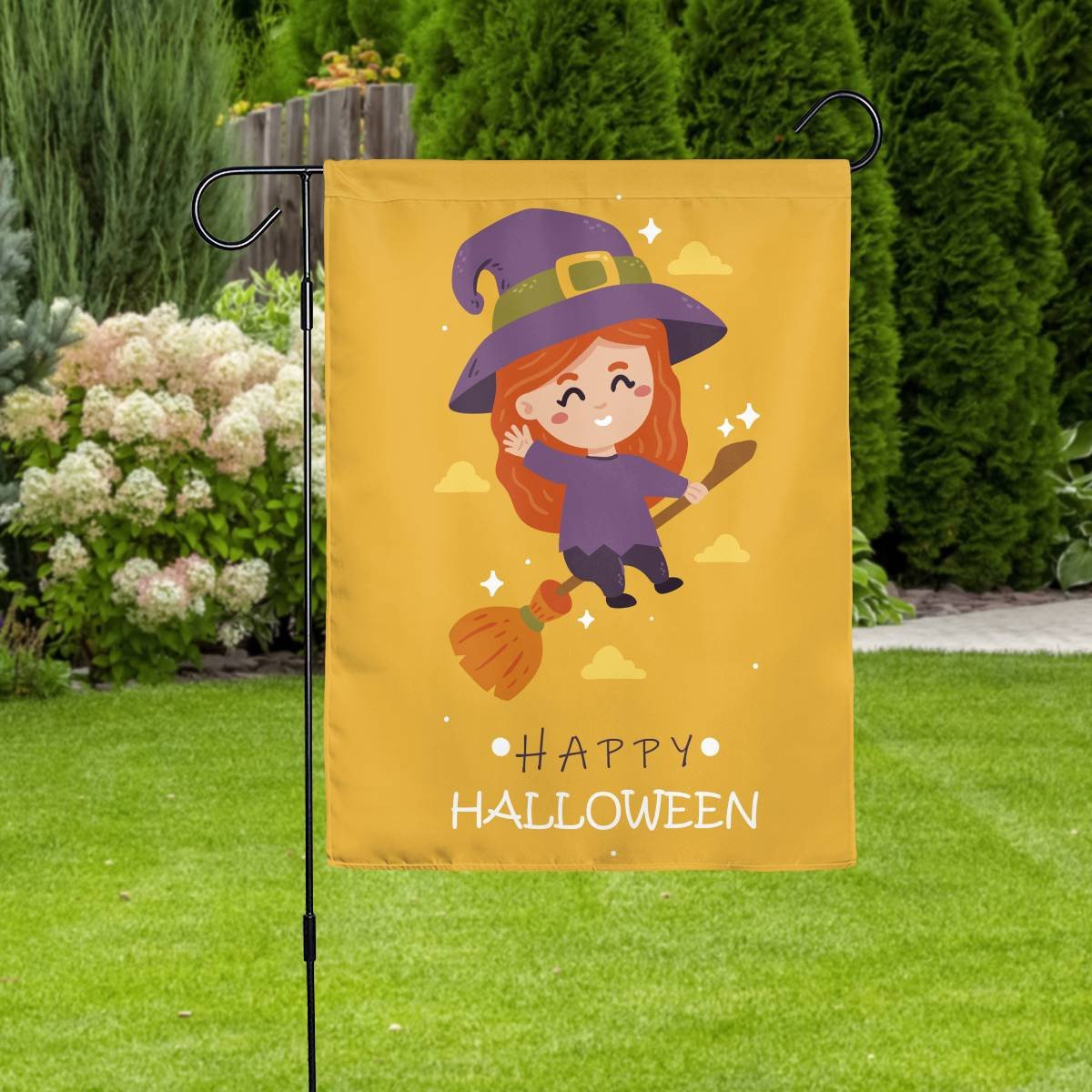 Happy Halloween Cute House Flag