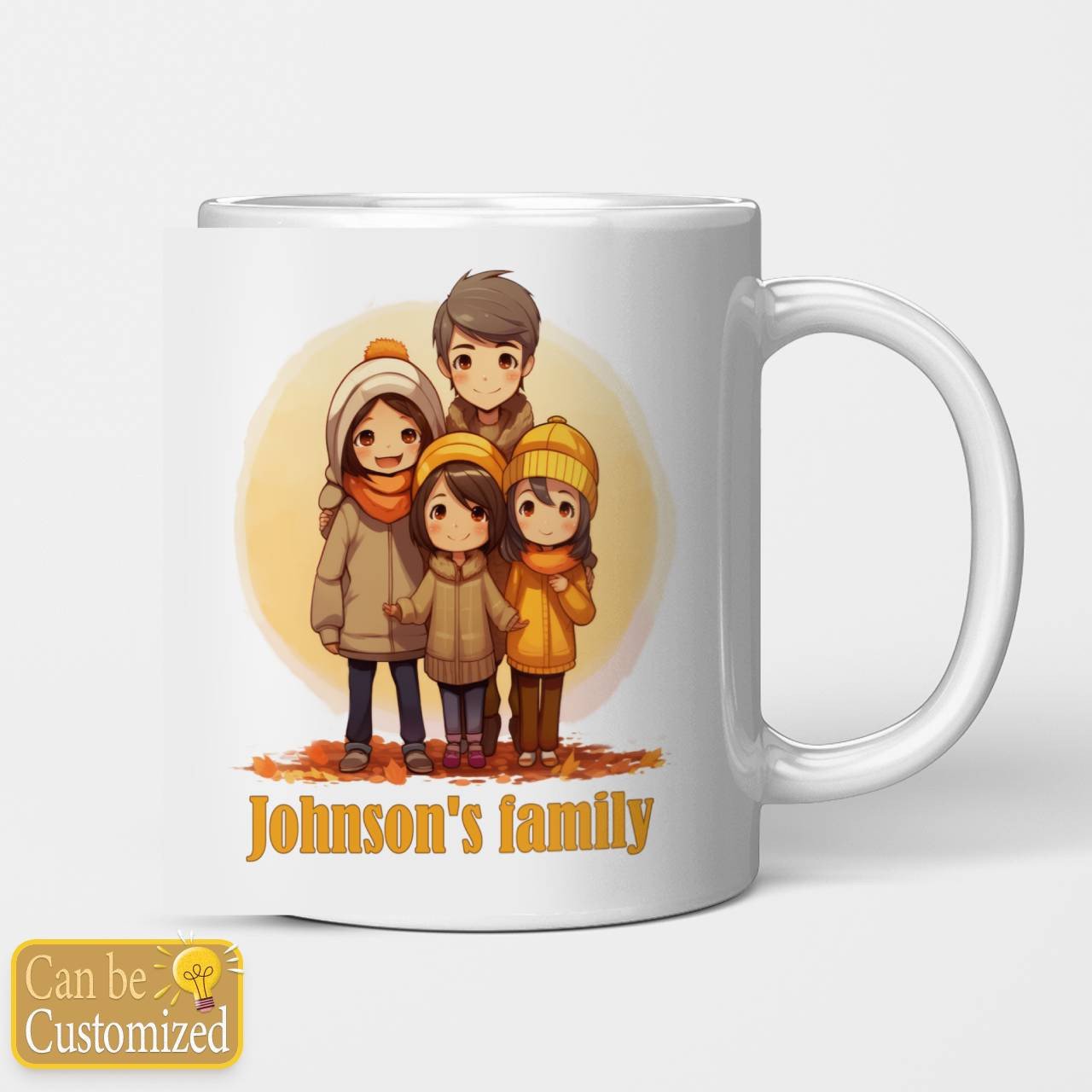 Personalized Your Family's Name for Four Peoples Mug