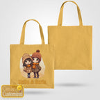 Chibi Close Female Friends with Names Tote Bag
