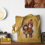 Chibi Close Female Friends with Names Tote Bag